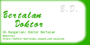 bertalan doktor business card